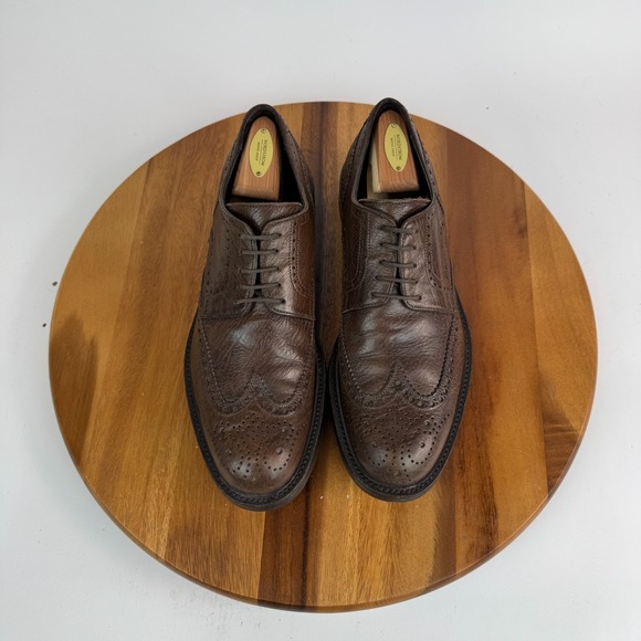 Mens Antonio Maurizi Brown Leather Wingtip Brogue Dress Shoes Size 42 US 9 D GUC main image 7
